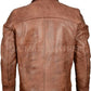 Mens Brown Distressed Leather Jacket Biker Lambskin