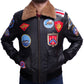 TOP GUN Men's Jet Fighter Bomber Navy Air Force Pilot Leather Jacket