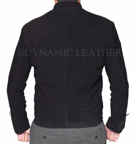 James Bond Spectre 100% Echt Lamm Schwarz Veloursleder Jacke mit