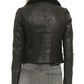 Rosie Huntington Whiteley Black Leather Shearling Jacket For Women