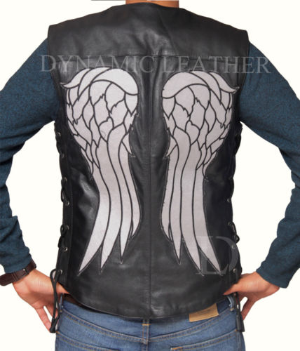 THE WALKING DEAD GOVERNOR - DARYL DIXON ANGEL WINGS LEATHER VEST JACKET