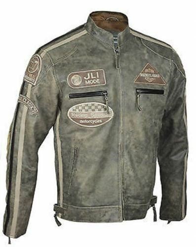 Uomo Vintage Deserto Giacca di pelle da Biker