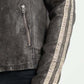 Herren Biker Distressed gewachst Vintage schwarz Jacke echtes Leder