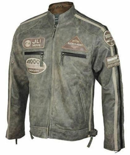 Uomo Vintage Deserto Giacca di pelle da Biker