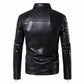 Hombre Ajustado Piel de Cordero Moto Chaqueta Biker Auténtico Negra Cuero