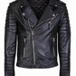 Men's Diamond Quilted Kay Michael Soft Real Leather Black Slim Fit Biker Jacket