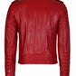 Herren-Motorradjacke aus echtem Lammfell, gestepptes Leder, schmale Passform, Bikerjacke