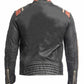 Mens Biker Retro Vintage Cafe Racer Antique Motorcycle Distressed Leather Jacket