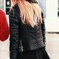 Women's Motorcycle Soft Genuine Lambskin Leather Slim fit Biker Jacket