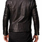 Uomo Giacca in pelle Nera Slim Giacca di pelle da Biker