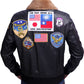 TOP GUN Men's Jet Fighter Bomber Navy Air Force Pilot Leather Jacket