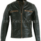 motard veste cuir moto vintage vieux brown-bnwt
