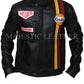 Steve Mcqueen Le Mans pilota GRANDPRIX GOLF Giacca in pelle nera