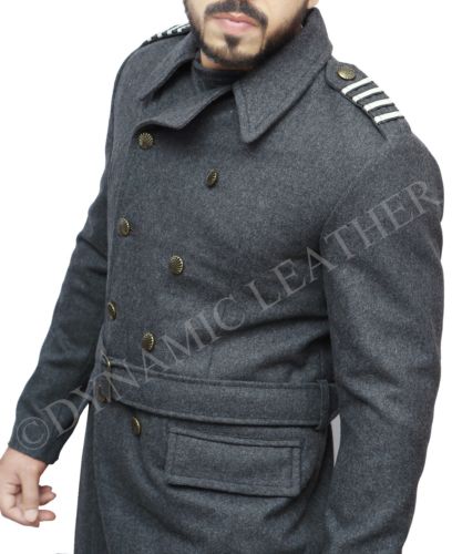 Captain Jack Harkness Grey Woolen Fabric Trench Pea Coat