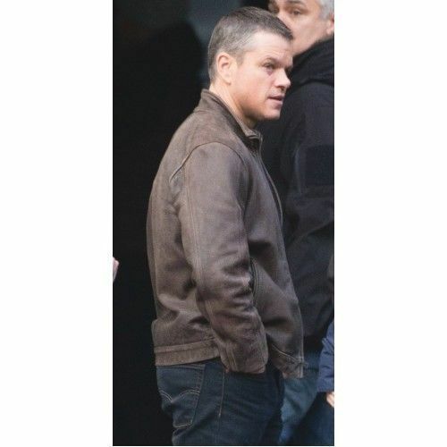 Jason Bourne Serie Matt Damon di Qualità Vacchetta Giacca in Vera Pelle