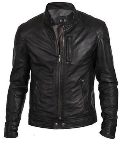 Men's Biker Hunt Black Leather Jacket