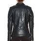 Biker Black Women's Slim Fit Stylish Style Real Leather Jacket