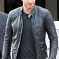 David Beckham Black Motorcycle Genuine Real Leather Slim Fit Biker Jacket