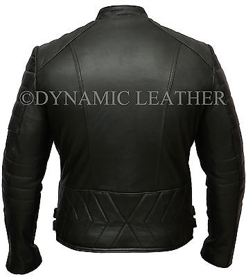 MENS CLUB BLACK BIKER REAL LEATHER JACKET VINTAGE SLIM FIT RETRO MOTORCYCLE