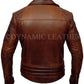 Mens Biker Classic Diamond Motorcycle Brown Distressed Vintage Leather Jacket