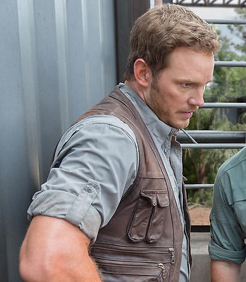 Jurassic World Chris Pratt Owen Grady Leather Vest - ALL SIZES AVAILABLE