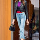Kaia Gerber Moto Real Leather Jacket