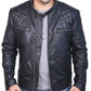 David Beckham Black Motorcycle Genuine Real Leather Slim Fit Biker Jacket