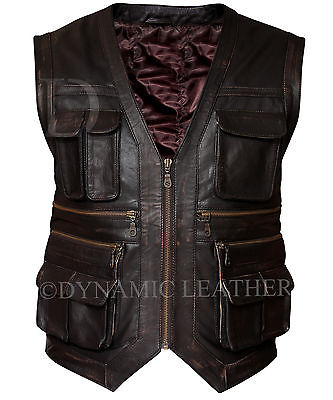 Jurassic World Chris Pratt Owen Grady Leather Vest - ALL SIZES AVAILABLE