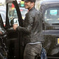 David Beckham Black Motorcycle Genuine Real Leather Slim Fit Biker Jacket