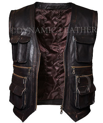 Jurassic World Chris Pratt Owen Grady Leather Vest - ALL SIZES AVAILABLE