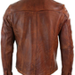Mens Shirt Jacket Brown Real Soft Genuine Waxed Leather Shirt