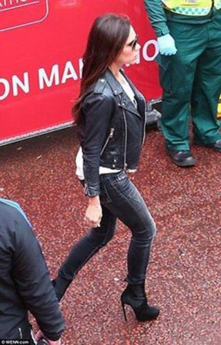 Victoria Beckham Womens Black Biker Motorcycle Slimfit Leather Jacket-BNWT