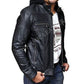 Racing Jacket Motorbike Leather Biker Jacket Detach Hood - ALL SIZES