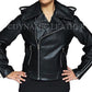 Womens, Black, Biker, Motorcycle, Slimfit, Leather Jacket-BNWT