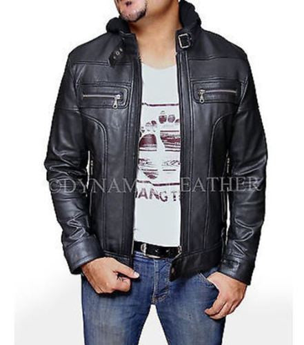 Racing Jacket Motorbike Leather Biker Jacket Detach Hood - ALL SIZES