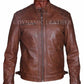 Men's Biker Quilted Vintage Distressed Motorcycle Cafe Racer Leather Jacket