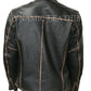Biker Motorcycle Leather Jacket Vintage Aged Brown-BNWT