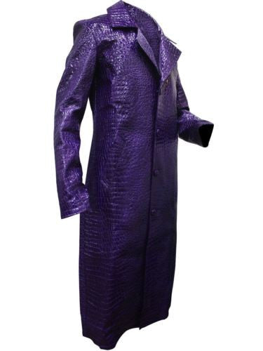 Jared Leto Joker Costume Trench Coat Suicide Squad Crocodile Faux Leather Coat.