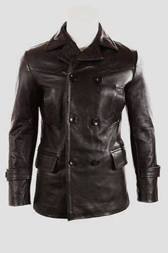 German Submariner WW2 Vintage Men's Black Real Leather Jacket/Coat
