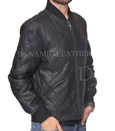 David Beckham Mens GENUINE quilted leather bomber jacket-BNWT