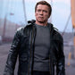 Terminator Genisys Arnold Schwarzenegger Real Black Leather Jacket