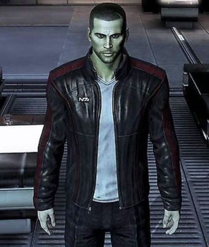 MASS EFFECT 3 - N7 COMMANDER SHEPARD STILVOLLE JACKE AUS 100 % ECHTEM LEDER 