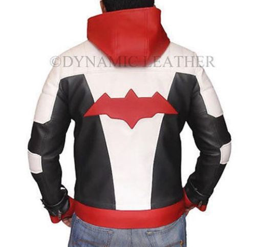 Jason Todd Red Hooded BATMAN ARKHAM KNIGHT Costume Gaming Leather Jacket & Vest