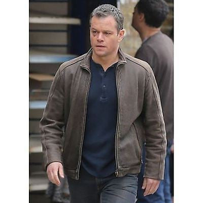 Jason Bourne Series Matt Damon High Quality Cowhide Real Leather Jacket