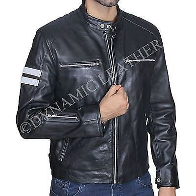 Men's Motor Biker Classic Black Biker Leather Jacket