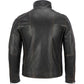 Men's BLACK Rivet Leather Faded-Seam Jacket Genuine Leather Jacket