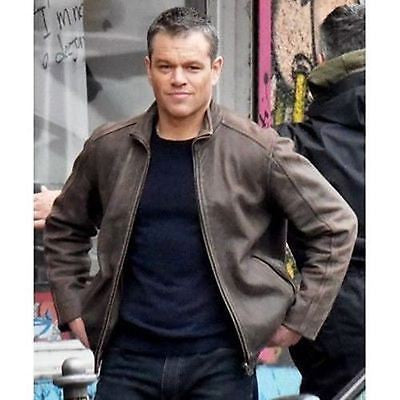 Jason Bourne Series Matt Damon High Quality Cowhide Real Leather Jacket