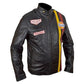 Steve McQueen Le Mans Driver Grandprix Gulf Black Real LeatherJacket - ALL SIZES