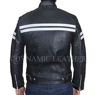 Men's Motor Biker Classic Black Biker Leather Jacket