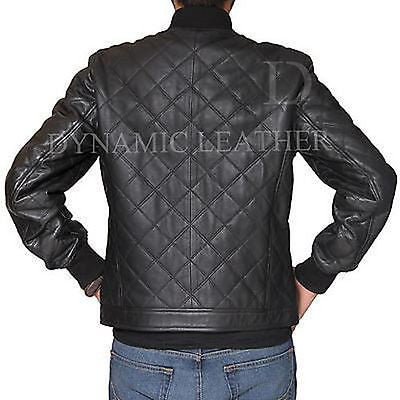 David Beckham Mens GENUINE quilted leather bomber jacket-BNWT